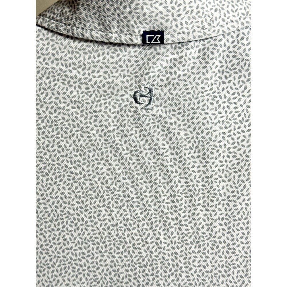 Cutter & Buck Mens Virtue Botanical Print Golf Polo Gray White Gardner Logo XL - Picture 5 of 11